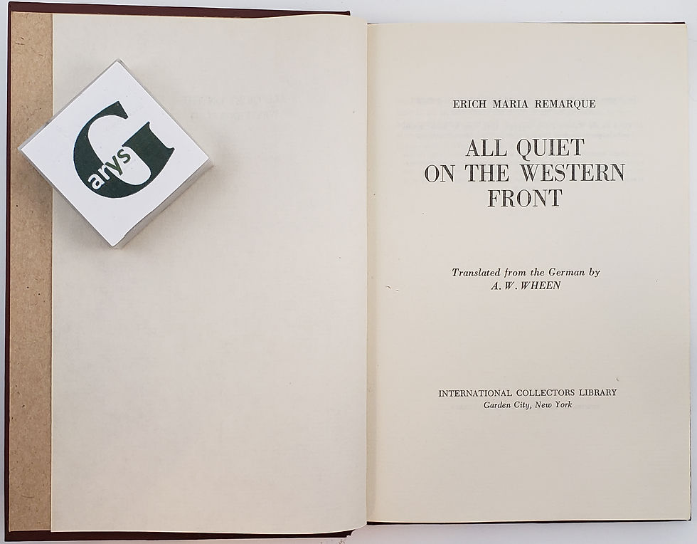 Thumbnail: ALL QUIET ON THE WESTERN FRONT by Erich Maria Remarque