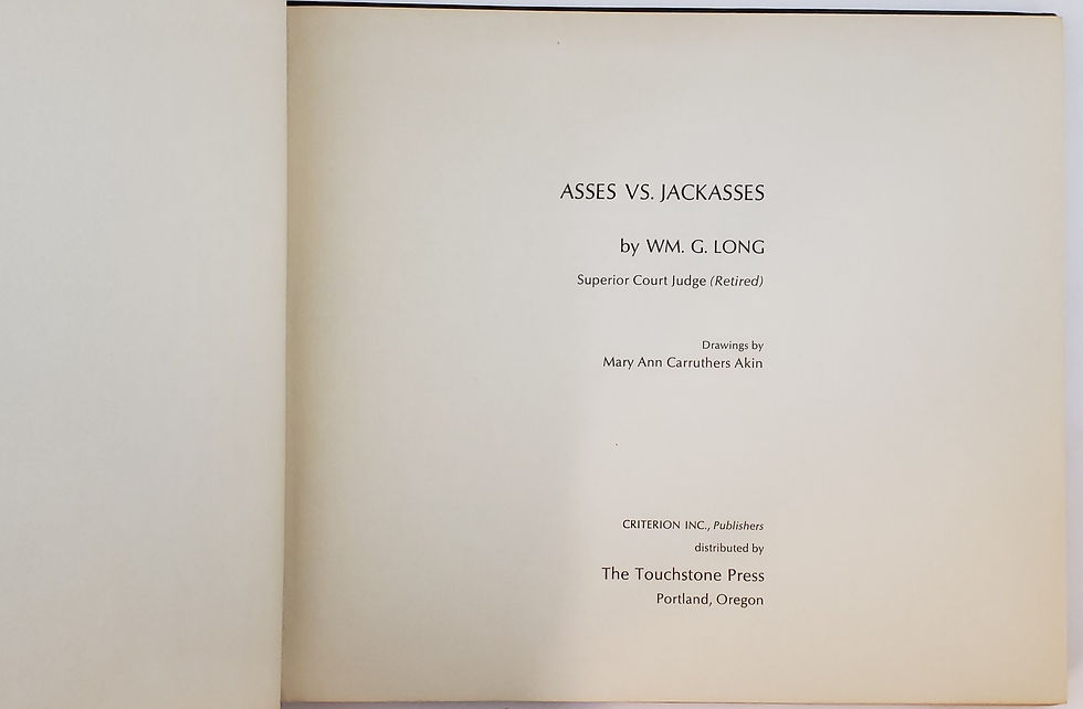 Thumbnail: ASSES vs. JACKASSES by Wm. G. Long (Superior Court Judge)
