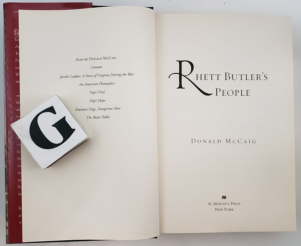 Thumbnail: RHETT BUTLER'S PEOPLE, a novel [based on Gone With The Wind]  by Donald McCaig