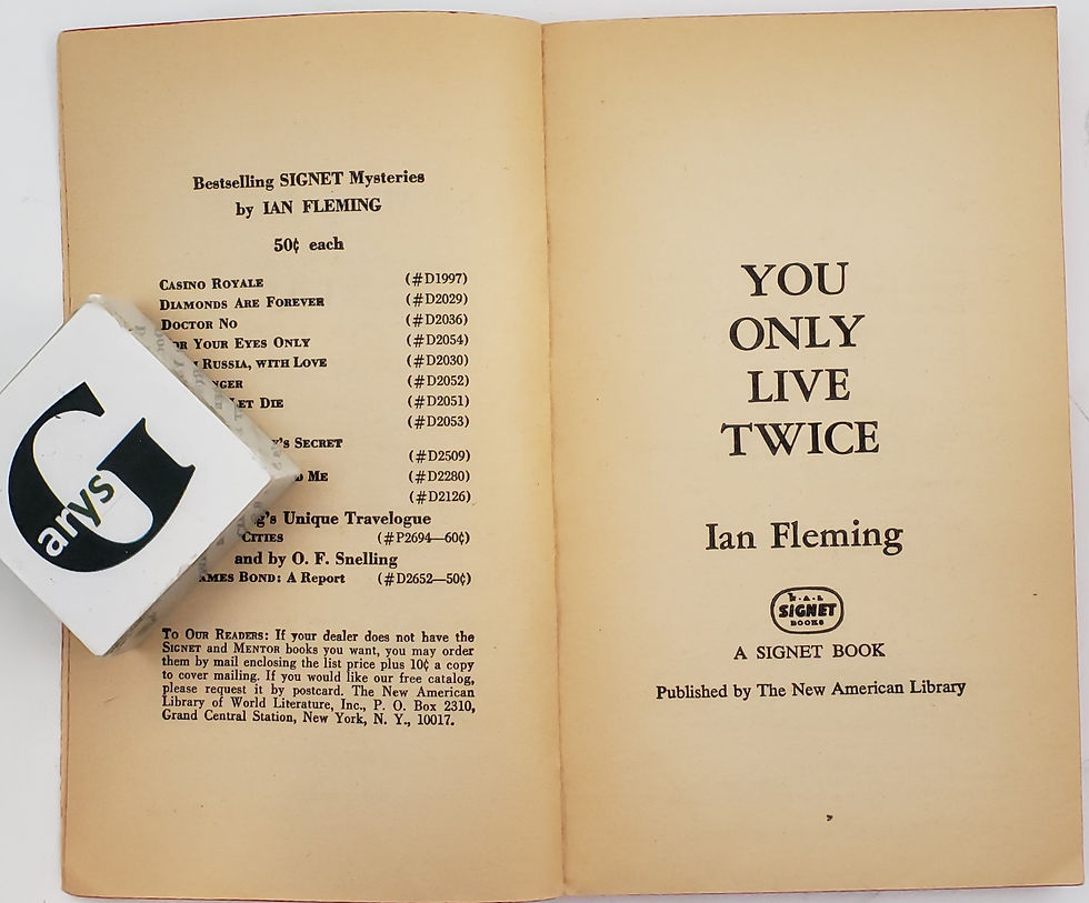 Thumbnail: YOU ONLY LIVE TWICE, a James Bond novel by Ian Fleming