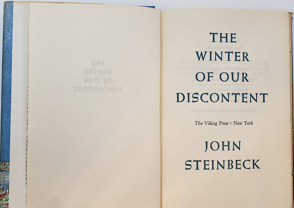 Thumbnail: THE WINTER OF OUR DISCONTENT by John Steinbeck