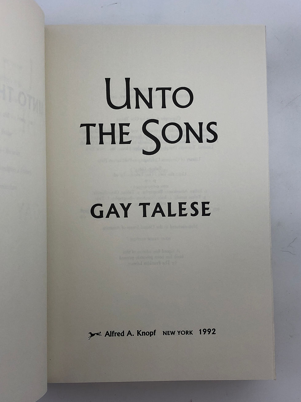 Thumbnail: Unto The Sons by Gay Talese