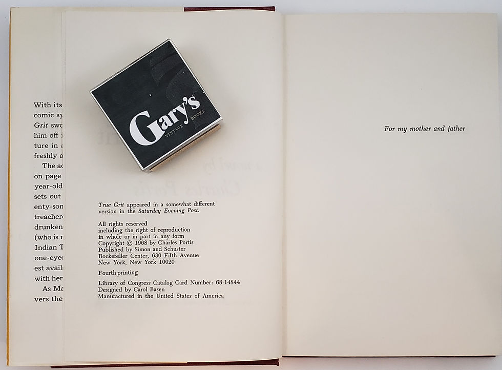 Thumbnail: TRUE GRIT, a novel by Charles Portis