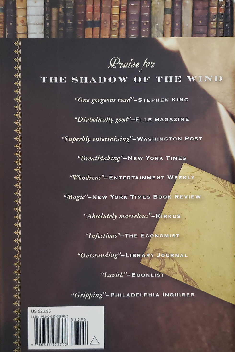 Thumbnail: THE ANGEL'S GAME, a novel by Carlos Ruiz Zafon