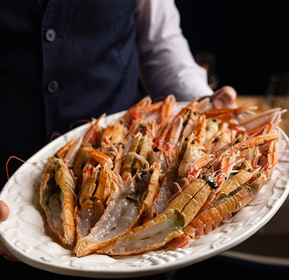 Fresh whole fish prepared in Mediterranean style at Lubin restaurant in Vienna