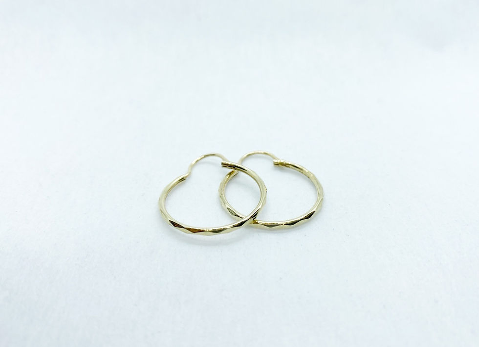 Miniatura: Arracadas 14 k Facetadas 2.5 CM