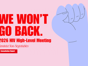 Illustration representing feminist solidarity and collective action for the 2026 HIV High-Level Meeting on HIV/AIDS.