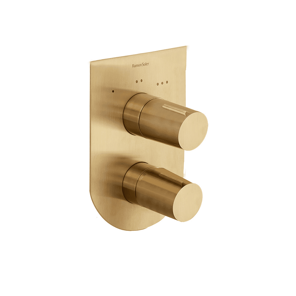 Misturador Monocomando Embutido Tzar 3 Vias Ouro Escovado com Placa Metálica