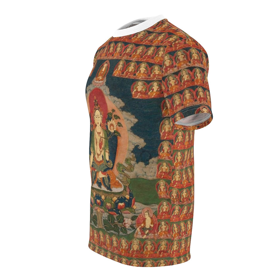 Thumbnail: White Tara Mandala Buddhist Buddha Tantric Unisex Tee Shirt