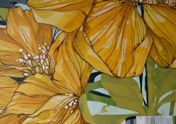 botanical art, peonies painting, acrylic painting, floral art, flower painting , interior decor