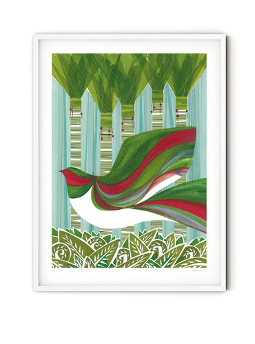 Kereru in Nikau | Holly Roach Art