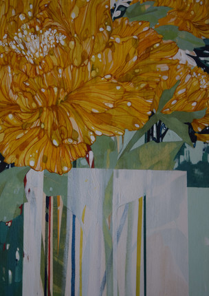 botanical art, peonies painting, acrylic painting, floral art, flower painting , interior decor