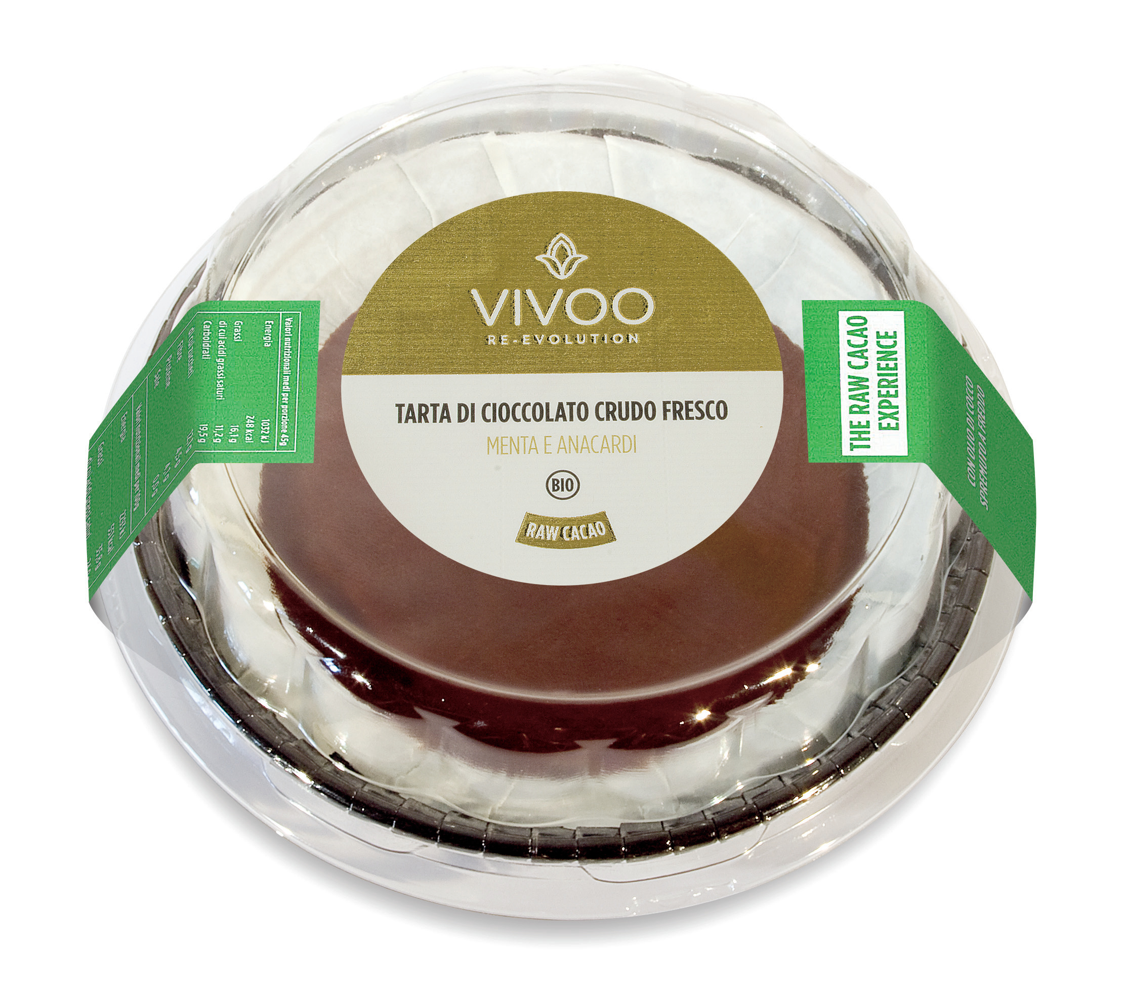 Fresh raw chocolate tartlet