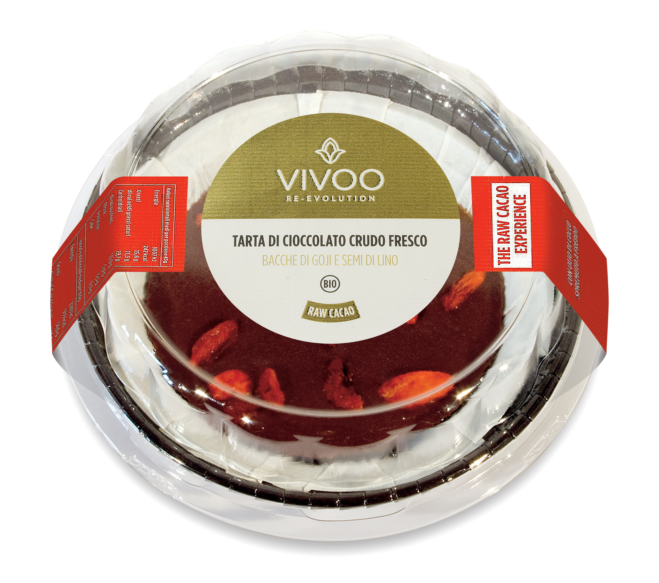Fresh raw chocolate tartlet