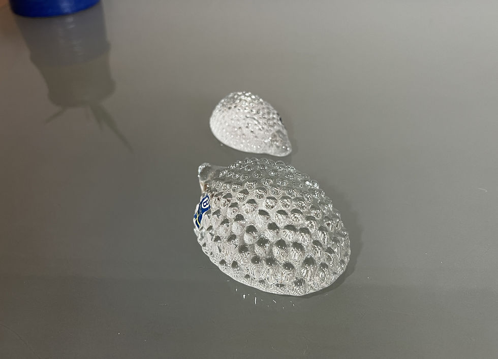 サムネイル： Bergdala Sweden Hedgehog Glass Figurine Big and Small