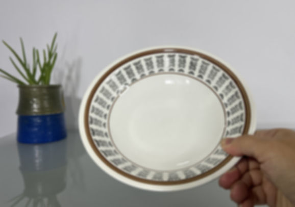 Gefle Tina (Brown & Grey version) Deep Plate / Bowl by Helmer Ringström