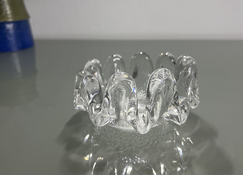 Thumbnail: Kosta Boda Solros (Sunflower) Glass Candleholder 7 cm by Göran Wärff