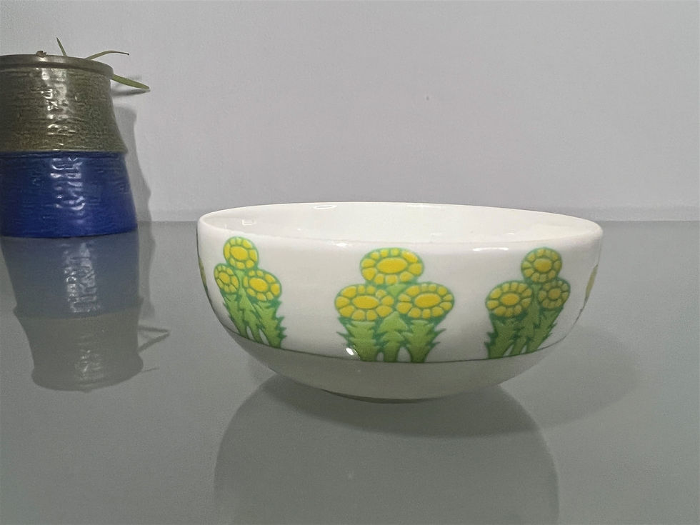 Thumbnail: Gustavsberg Tussilago Snack Bowl / Sugar Bowl by Margareta Hennix
