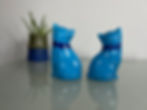 Thumbnail: Guldkroken Hjo Sweden Blue Cat Figurine in Ceramic by Märta Grunditz