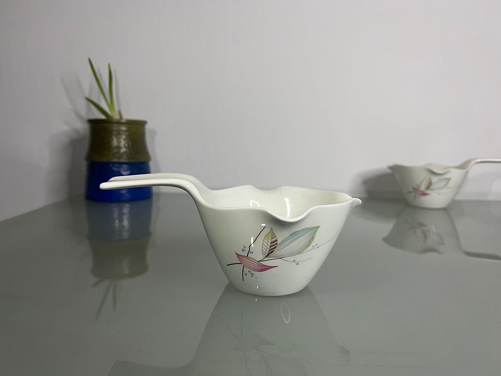 Thumbnail: Rörstrand, Unnamed Deco with Three Leaves Sauce Jar