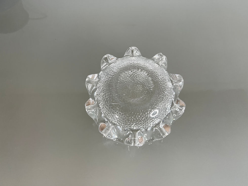Thumbnail: Kosta Boda Solros (Sunflower) Glass Candleholder 7 cm by Göran Wärff