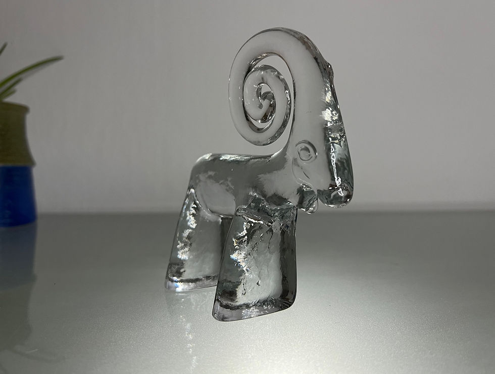 Thumbnail: Kosta Boda Goat (Part of Zoo Series) Glass Figurine by Bertil Vallien