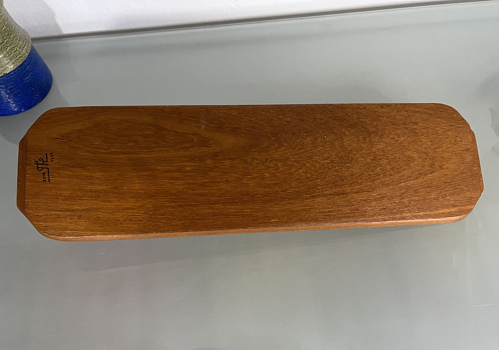 Thumbnail: Akta Teak Toast Tray with Glass Bowls and Butter Knives