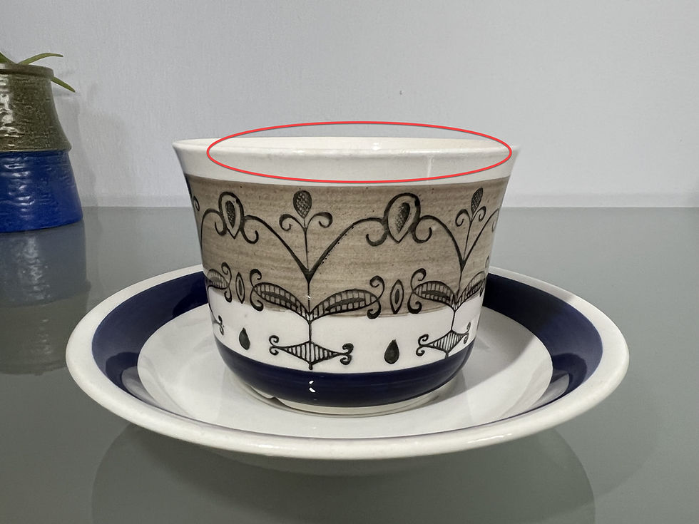 縮圖：Upsala Ekeby Gefle 阿若拉 (Aurora) 茶杯組 by Helmer Ringström