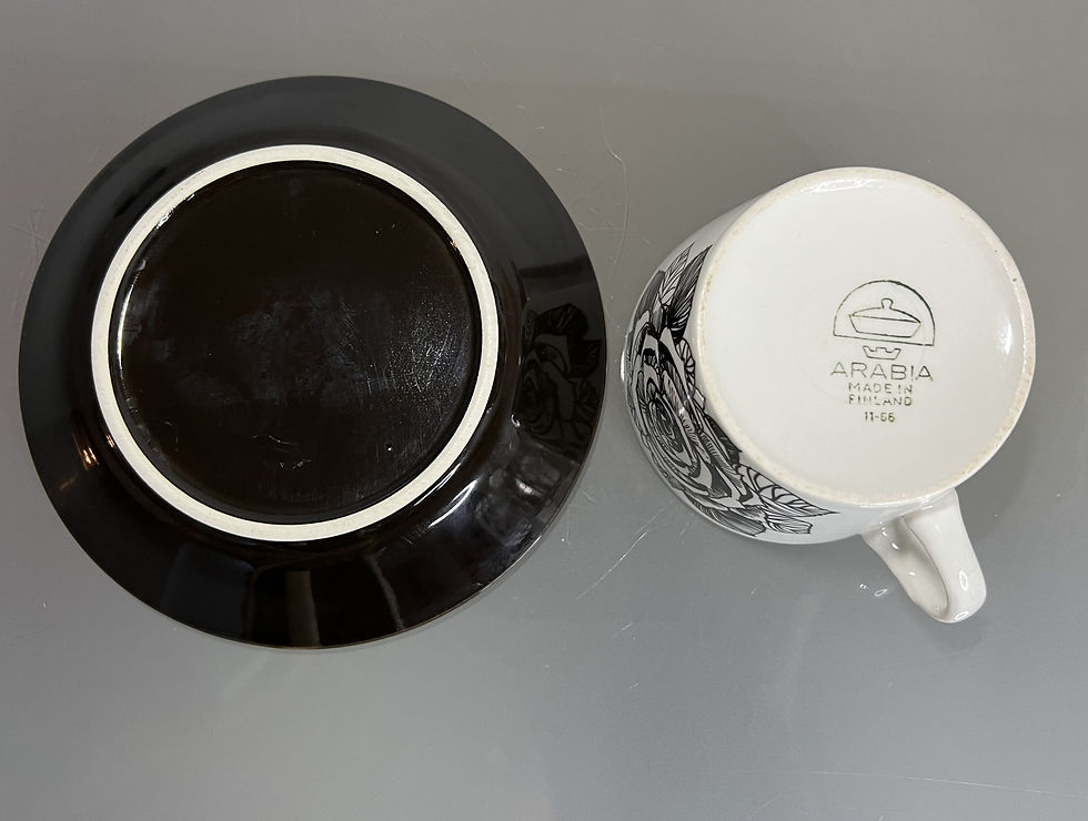 縮圖：Arabia Musta Ruusu (Black Rose) 咖啡杯組 by Esteri Tomula