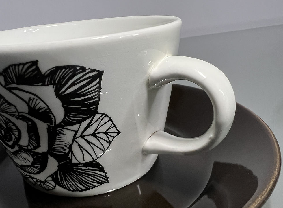 縮圖：Arabia Musta Ruusu (Black Rose) 咖啡杯組 by Esteri Tomula