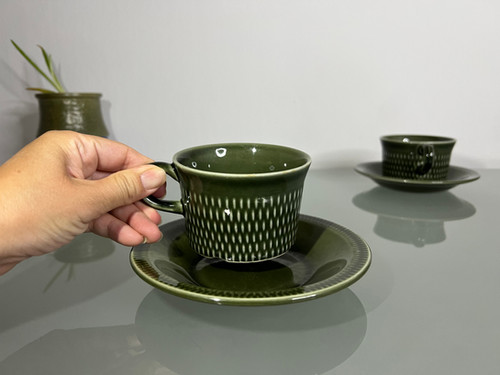 StavangerFlint Norway, Grönette, Tea Cup Set | Nordic Retro Cat