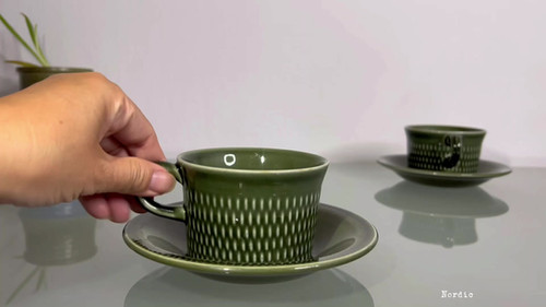 StavangerFlint Norway, Grönette, Tea Cup Set | Nordic Retro Cat