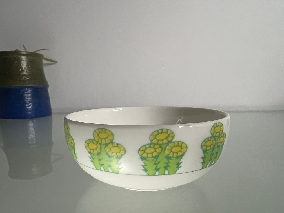 Thumbnail: Gustavsberg Tussilago Snack Bowl / Sugar Bowl by Margareta Hennix