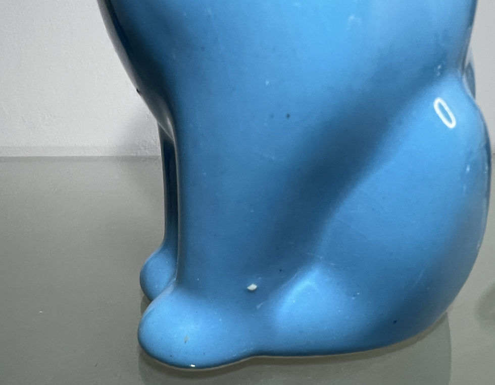 サムネイル： Guldkroken Hjo Sweden Blue Cat Figurine (H:18cm) by Märta Grunditz