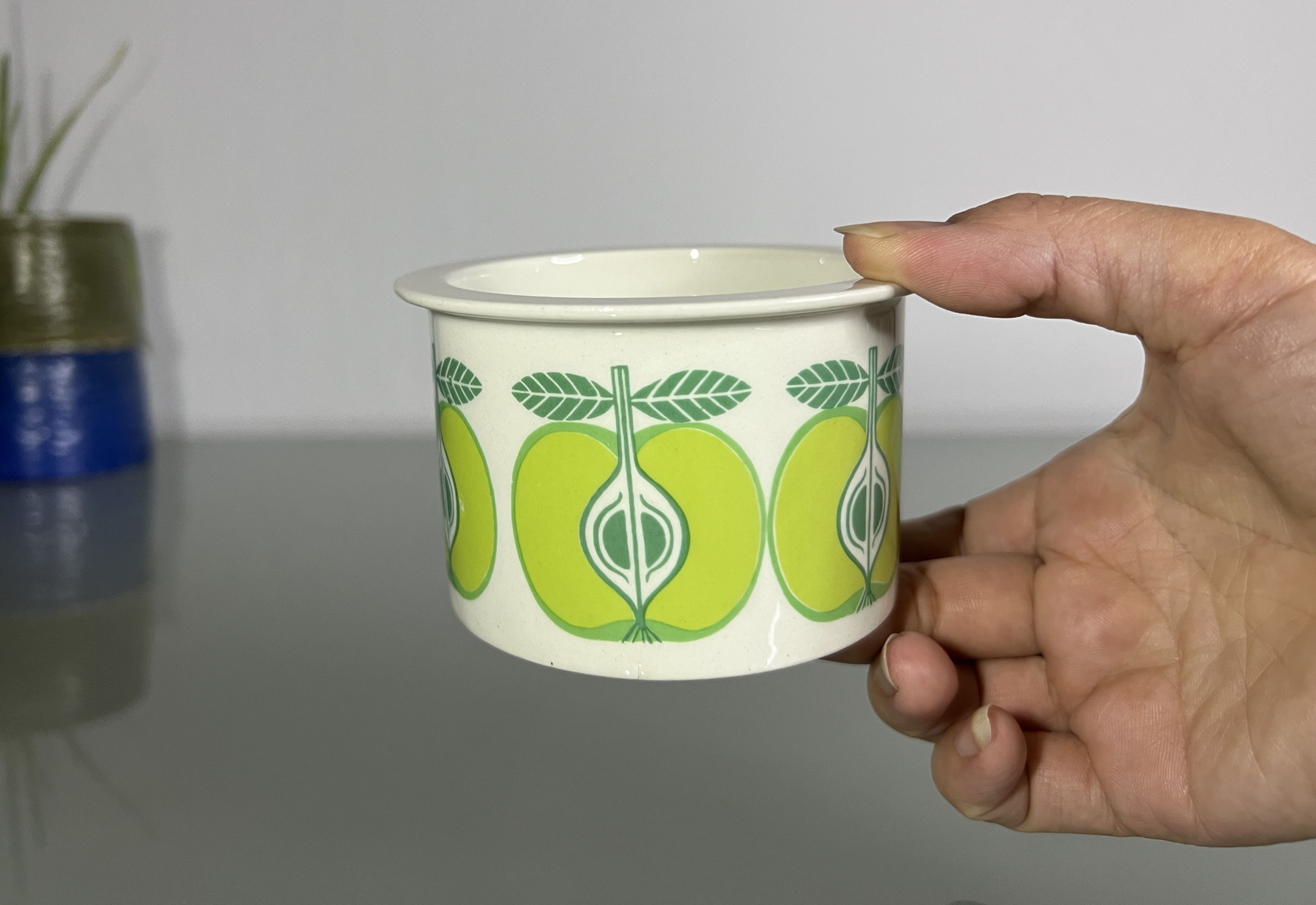 Arabia Pomona Green Apple Jam Jar / Sugar Jar (No Lid) by Raija Uosikkinen