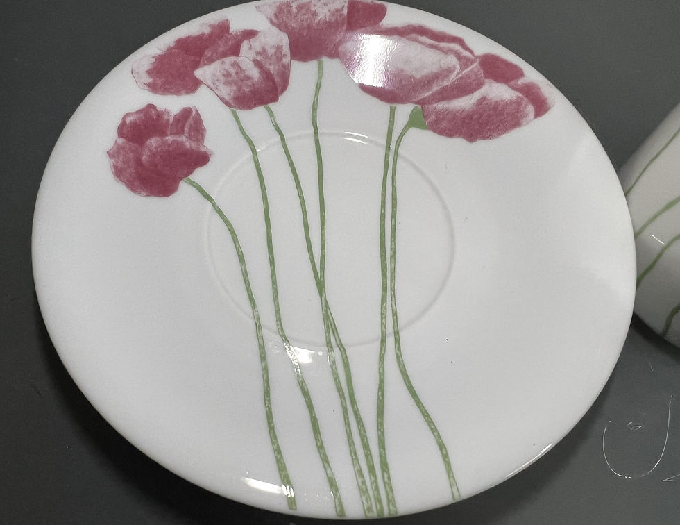 Thumbnail: Rörstrand Vallmo Coffee Cup Set by Jackie Lynd