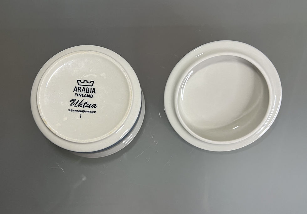 サムネイル： Arabia Uhtua Sugar Jar with Lid by Inkeri Leivo