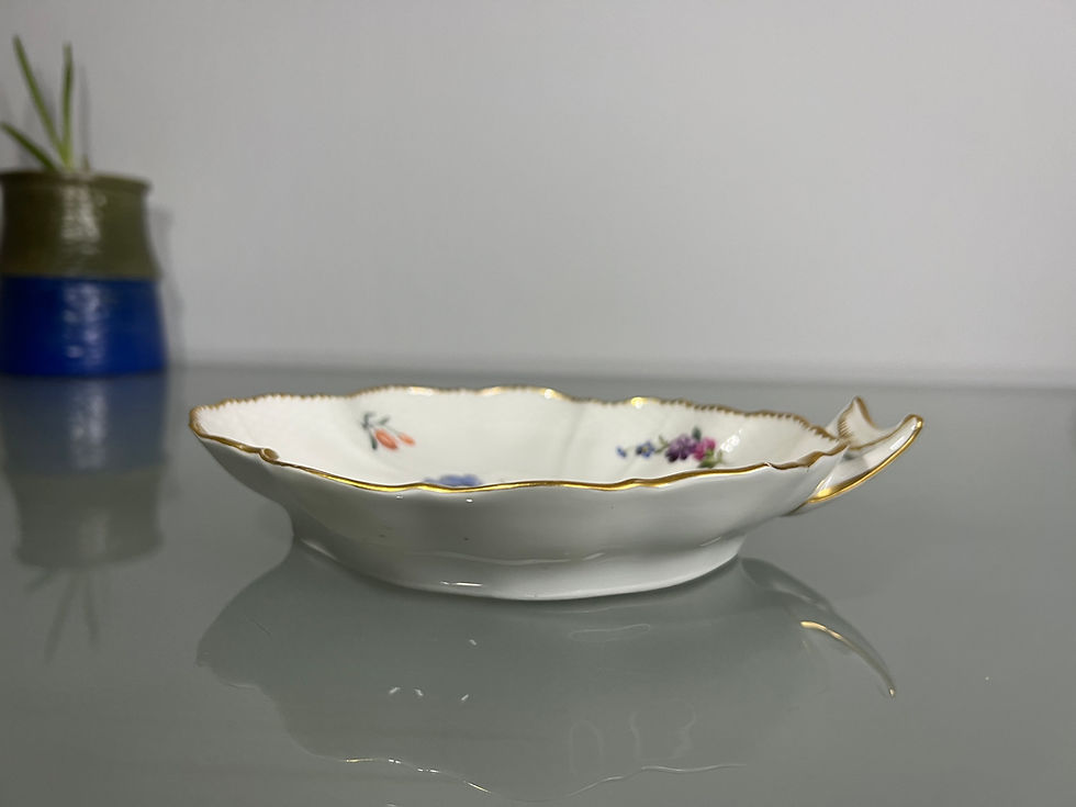 Thumbnail: Royal Copenhagen Saxon Flower Leaf Shape Serving Plate/Dish #1598