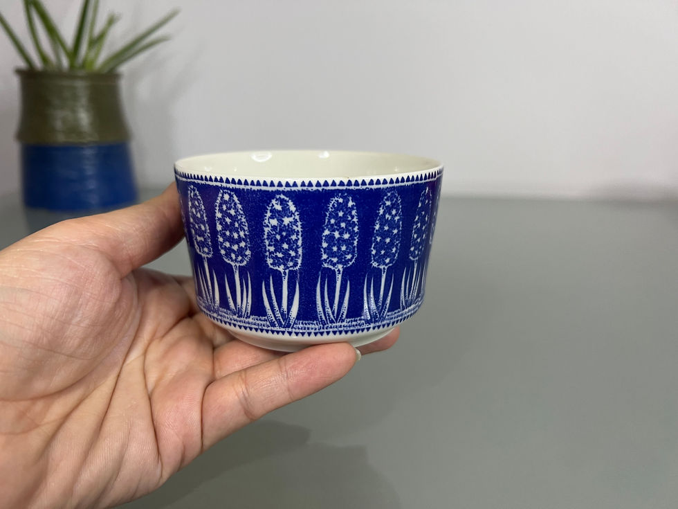 Upsala Ekeby Hyacint (Blue) Sugar Bowl by Arthur Percy