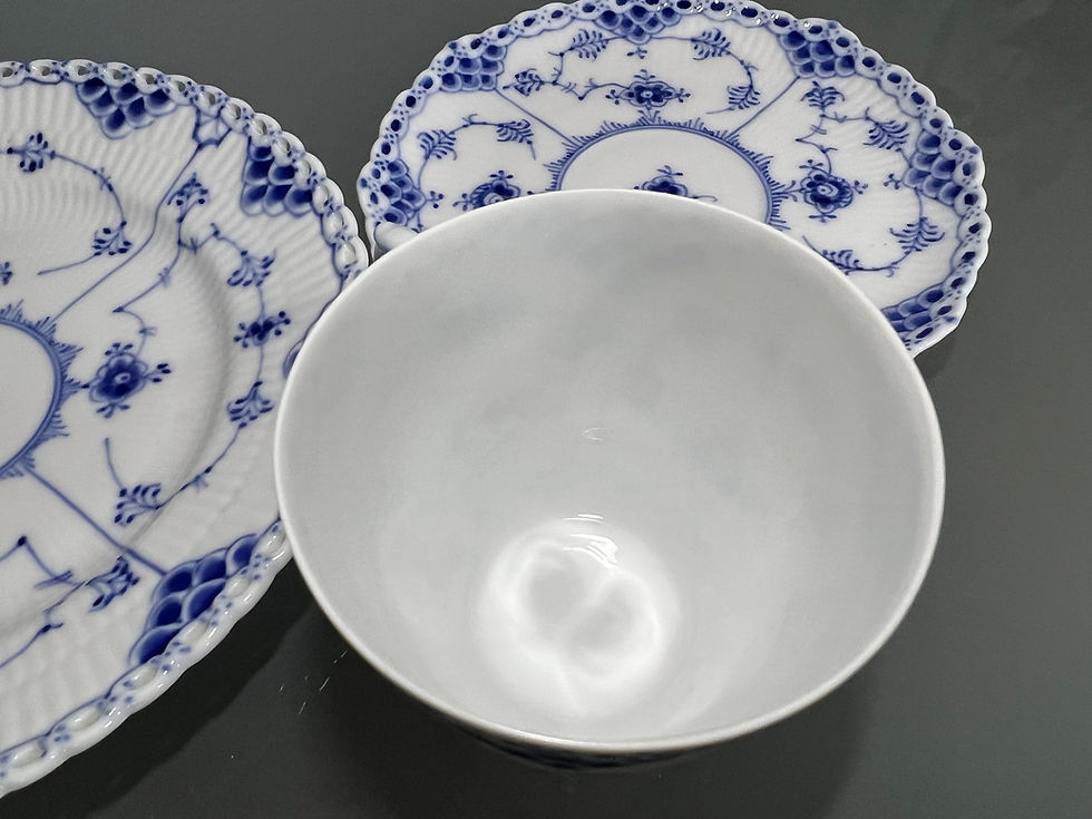 縮圖：Royal Copenhagen - Blue Fluted Full Lace,  咖啡杯組 及 點心盤