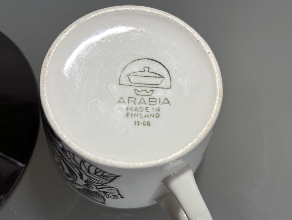 縮圖：Arabia Musta Ruusu (Black Rose) 咖啡杯組 by Esteri Tomula