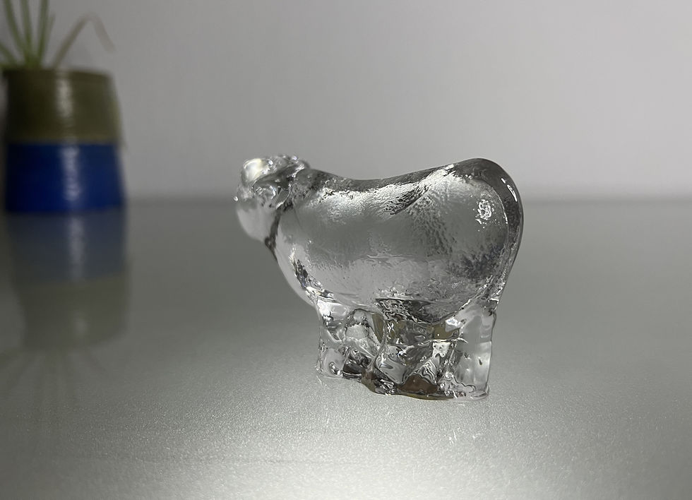 Thumbnail: Lindshammar Glass Cow / Ox Figurine