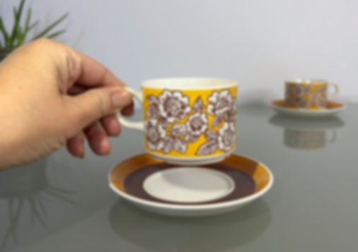 Gefle Flora Coffee Cup Set by Berit Ternell