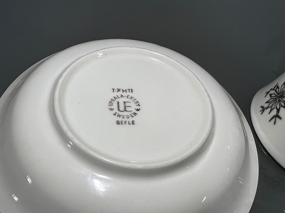 Thumbnail: Upsala-Ekeby Gefle Tähti Tea Cup Set (Green version)