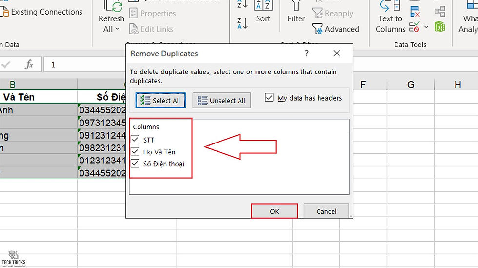 Cách xóa nội dung trùng trong excel nhanh chóng