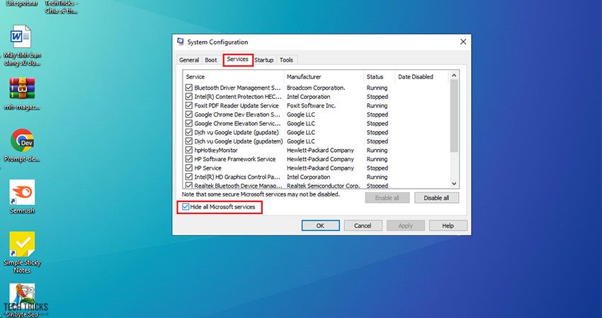 Sửa lỗi has stopped working trên Windows