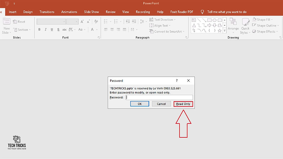 Cách tạo Pass không cho người lạ chỉnh sửa trong file PowerPoint