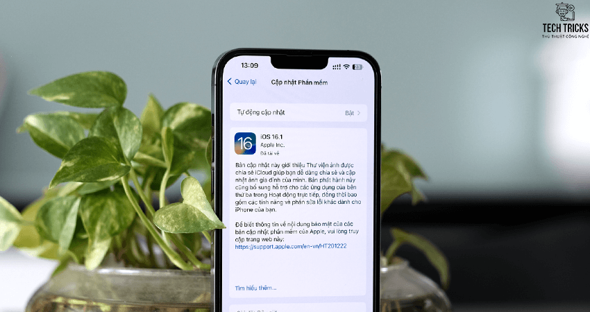 khắc phuc lỗi trên IOS 16.1