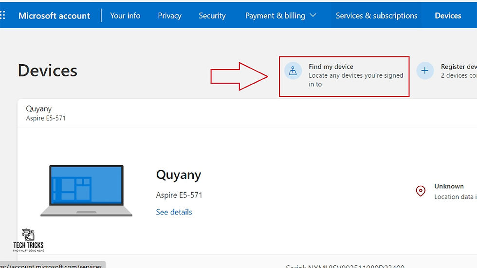 Cách thiết lập Find My Device trên Windows 11