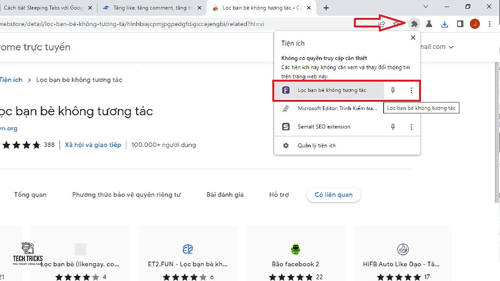 Cách lọc người không tương tác trên facebook với FBVN